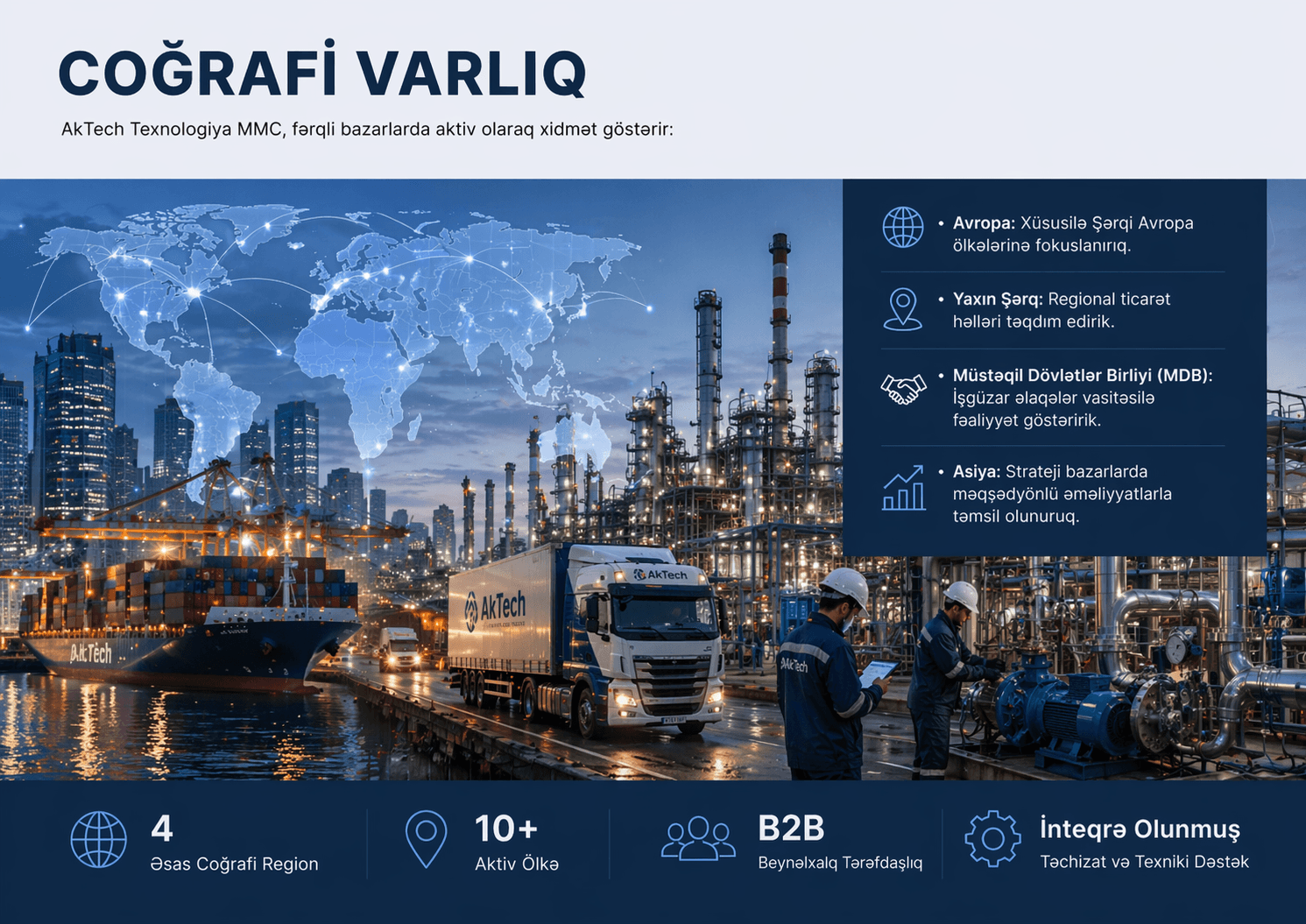 AkTech korporativ sənaye fəaliyyətlərinin vizualı